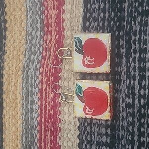 Playful Red and Green Earrings with Silver Hooks 3 Pair $15